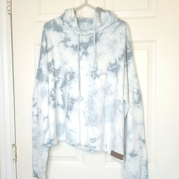 Rockin C Tops - Rockin C Western Wear Womens Hooded Blue White Tie Dye Sweatshirt Size XL